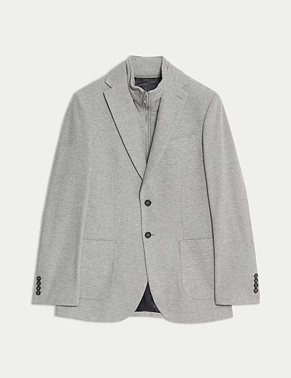 Cotton Rich Knitted Blazer with Gilet - GR