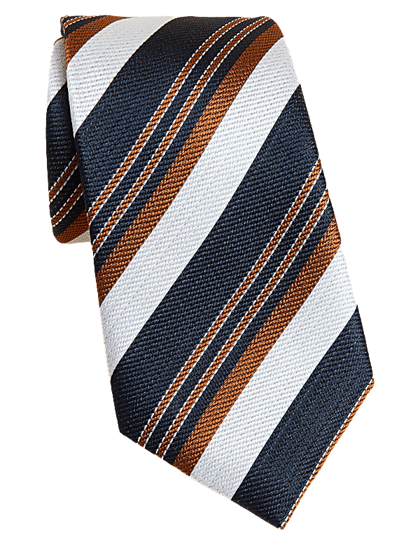 Striped Pure Silk Tie