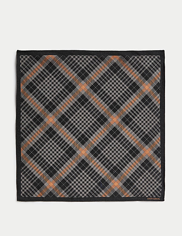 Check Wool Rich Tie & Handkerchief Set