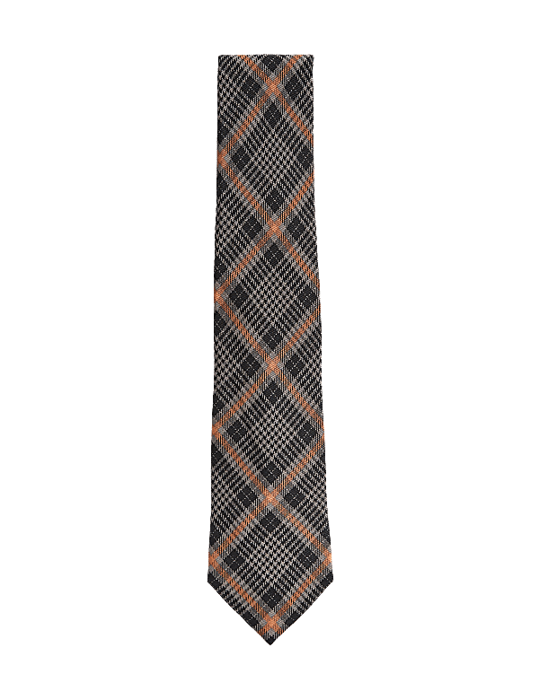Check Wool Rich Tie & Handkerchief Set