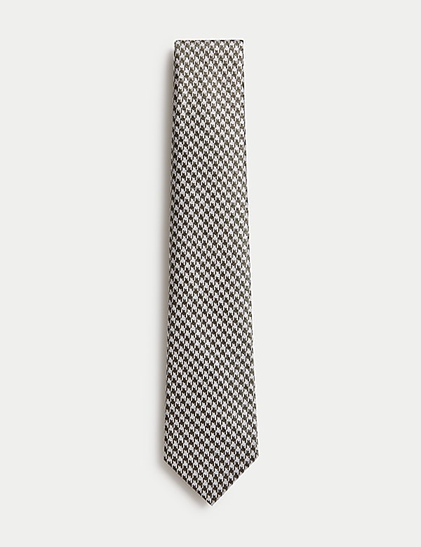 Krawat w pepitkę ze 100% jedwabiu - PL