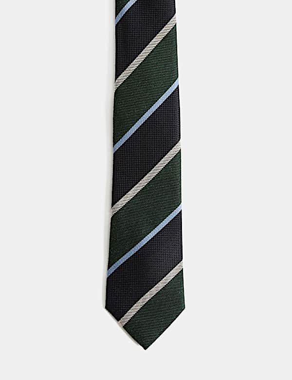 Wool Rich Striped Tie with Silk - IL