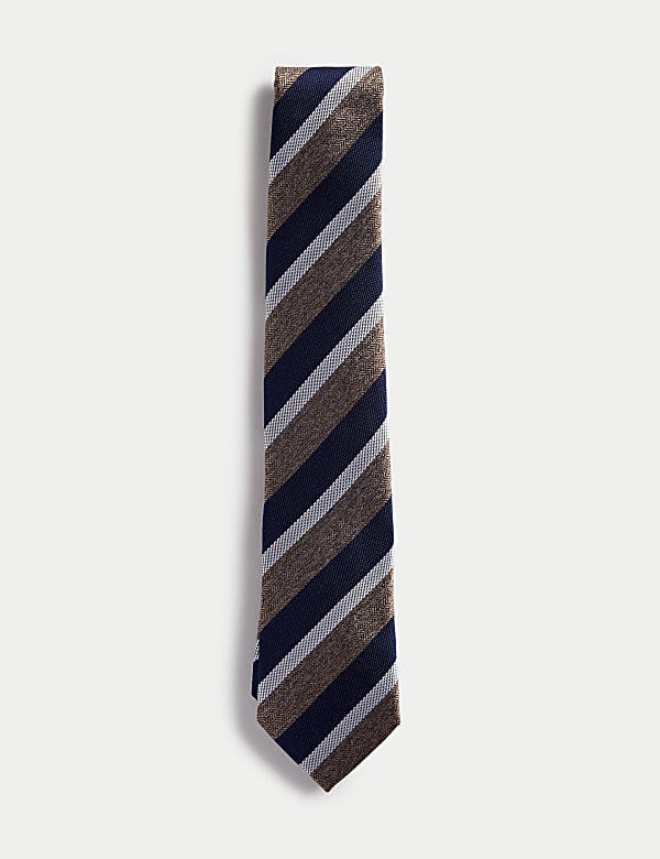 Striped Pure Silk Tie - GR