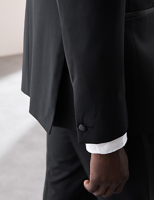 Tailored Fit Wool Blend Tuxedo Jacket - JP