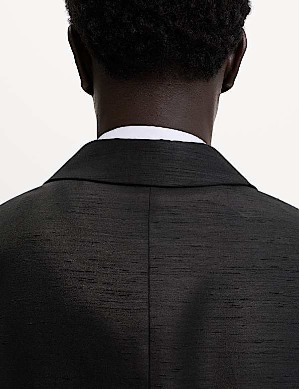 ז'קט טוקסידו מבריק בגזרה מחויטת ובטקסטורה - IL