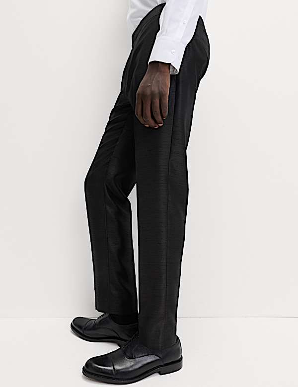 Pantalon de smoking coupe ajustée à texture brillante - CH