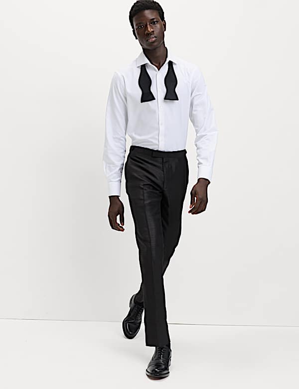 Tailored Fit Textured Sheen Tuxedo Trousers - JP