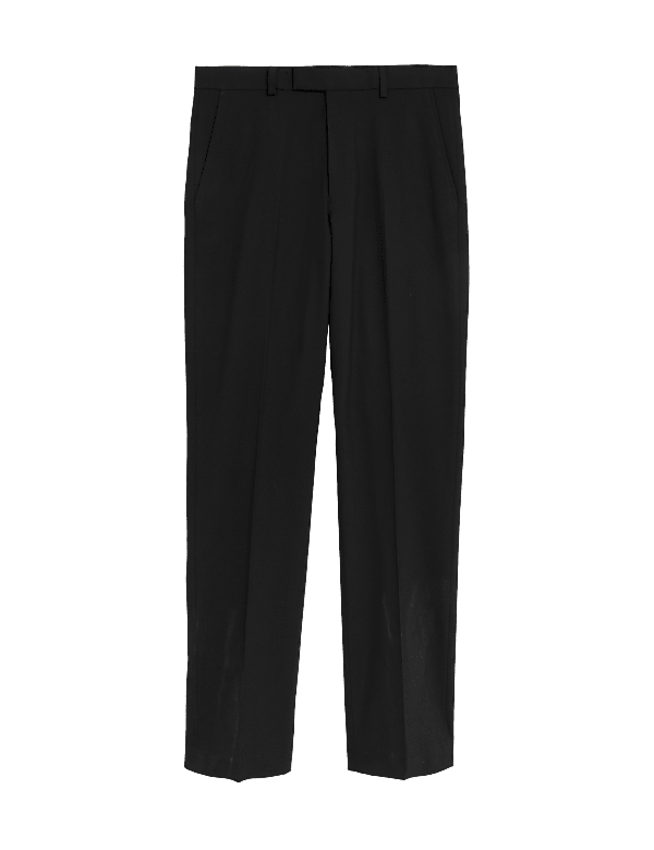 Black Regular Fit Stretch Suit Trousers