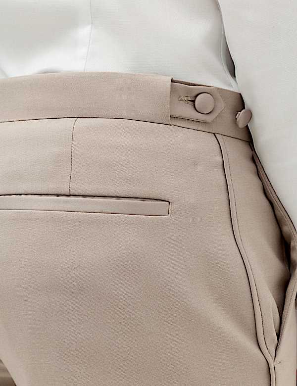 Tailored Fit Satin Trim Tuxedo Trousers - NO