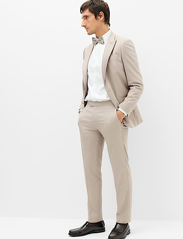 Tailored Fit Satin Trim Tuxedo Trousers - NO