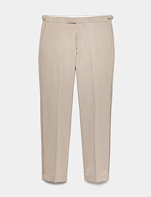 Tailored Fit Satin Trim Tuxedo Trousers - NO