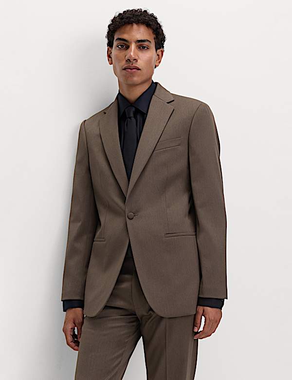 Tailored Fit Sateen Stretch Tuxedo Jacket