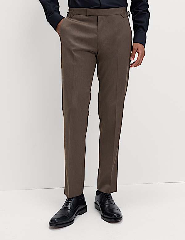 Tailored Fit Sateen Stretch Tuxedo Trousers