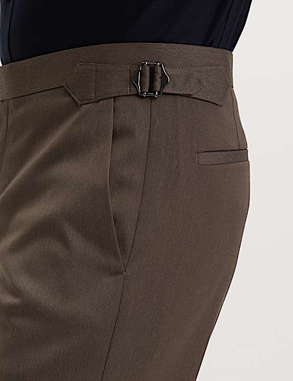 Tailored Fit Sateen Stretch Tuxedo Trousers