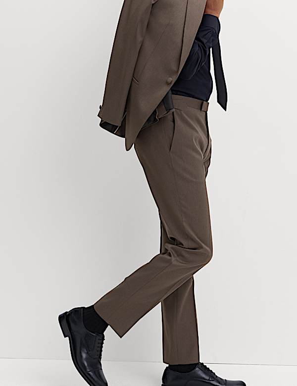 Tailored Fit Sateen Stretch Tuxedo Trousers