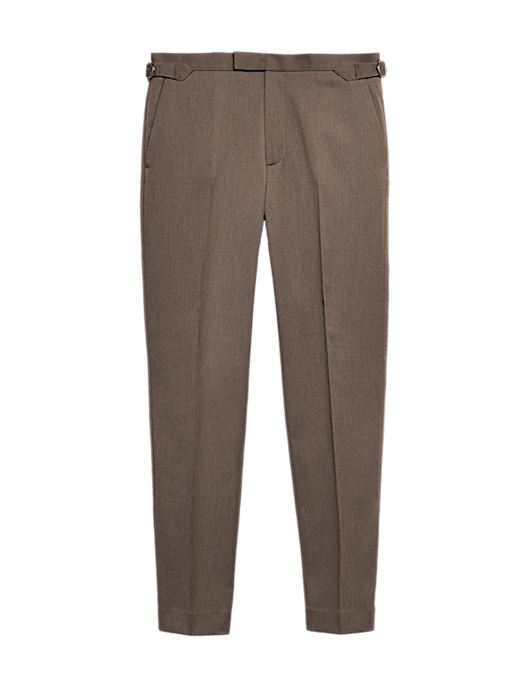 Tailored Fit Sateen Stretch Tuxedo Trousers