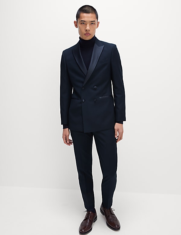 Slim Fit Double Breasted Tuxedo Jacket