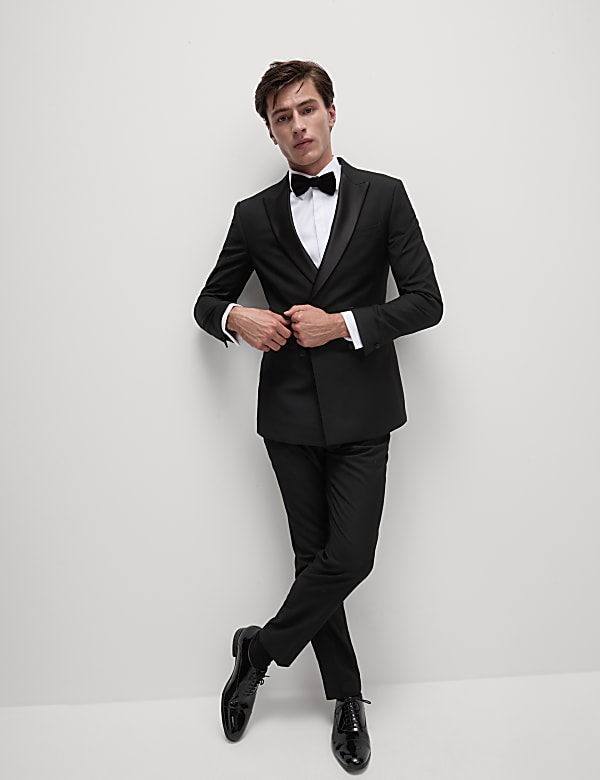 Slim Fit Double Breasted Tuxedo Jacket - IS