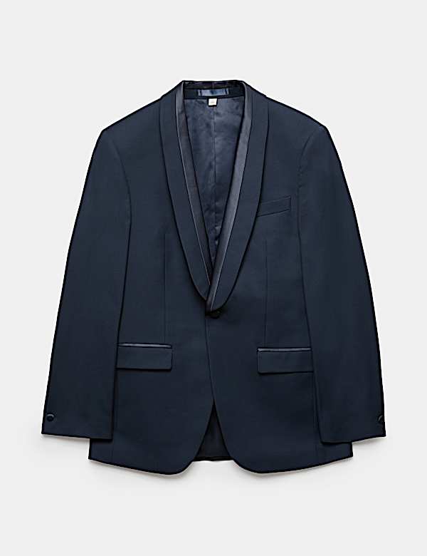 Tailored Fit Shawl Collar Tipped Tux Jacket - AL