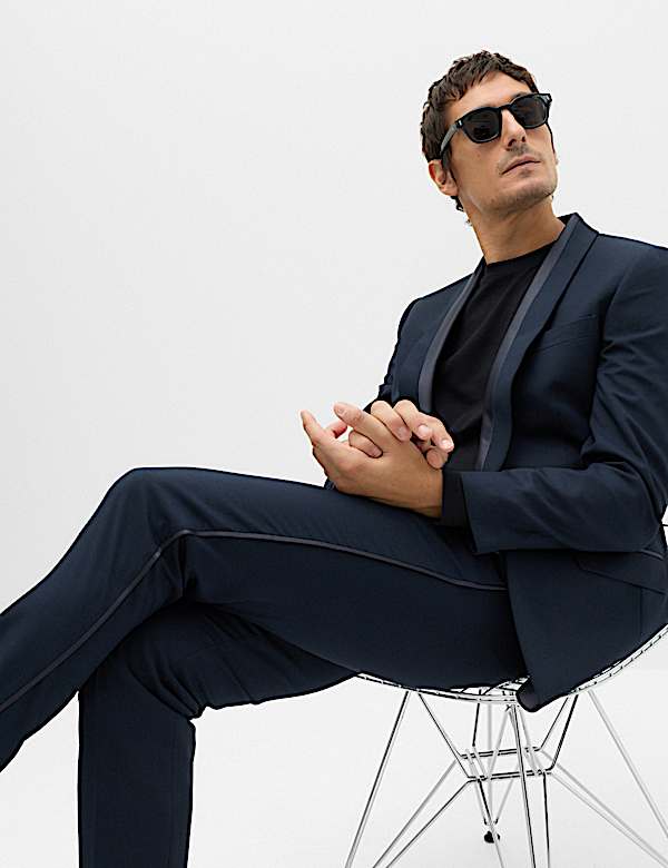 Tailored Fit Tipped Tuxedo Trousers - AL