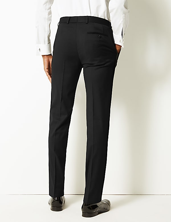 Black Textured Skinny Fit Trousers