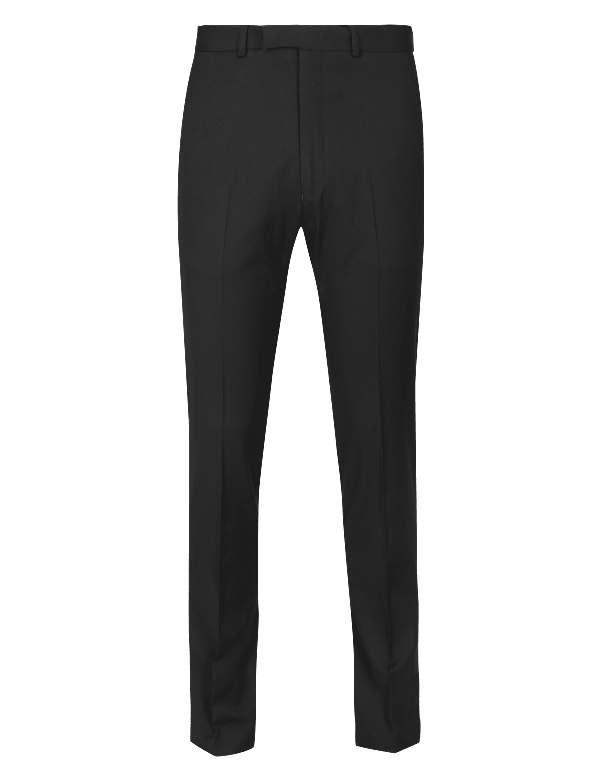 Black Textured Skinny Fit Trousers