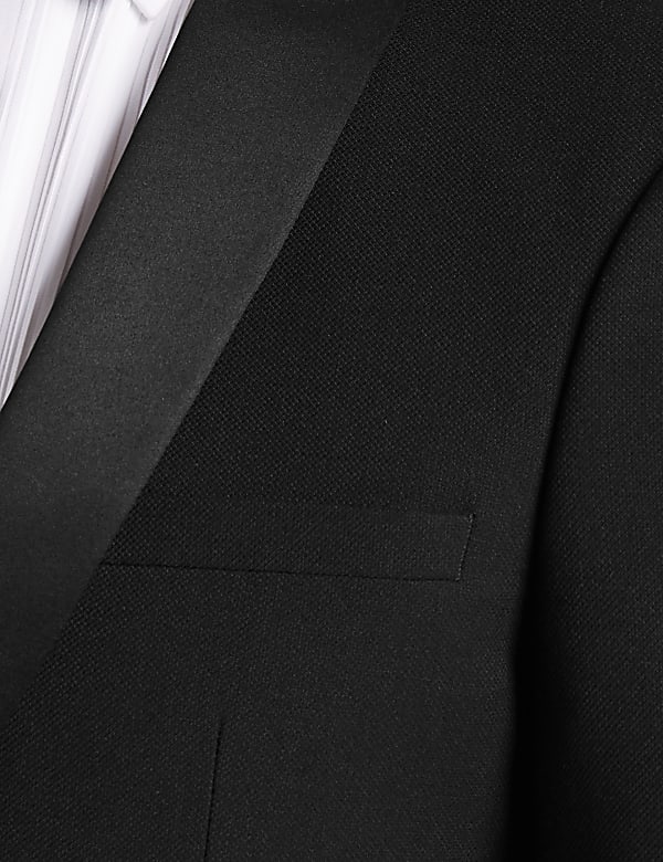 Black Textured Slim Fit Jacket