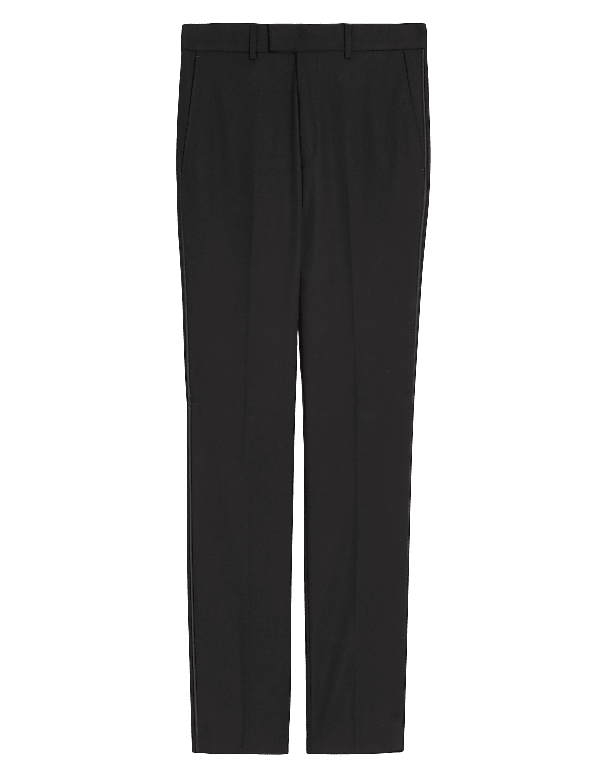 Black Slim Fit Textured Trousers