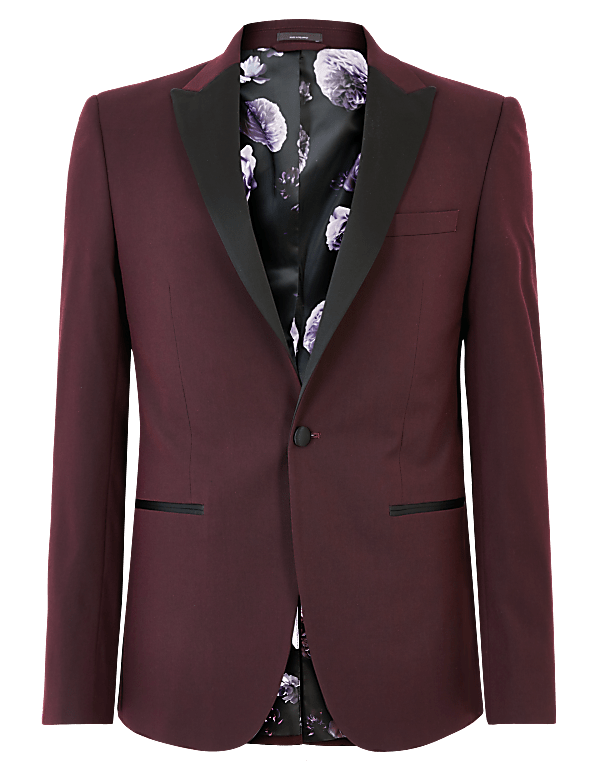 Burgundy Slim Fit Dinner Jacket