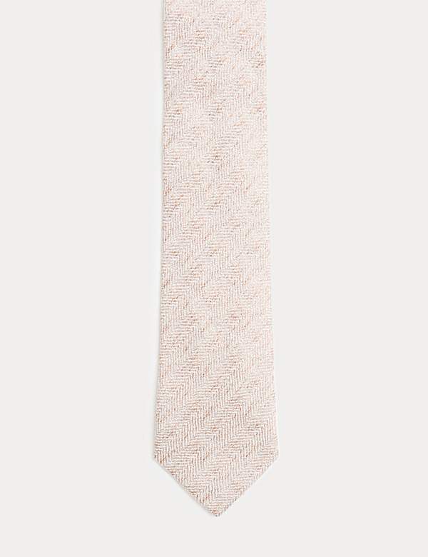 Herringbone Silk Blend Tie - GR