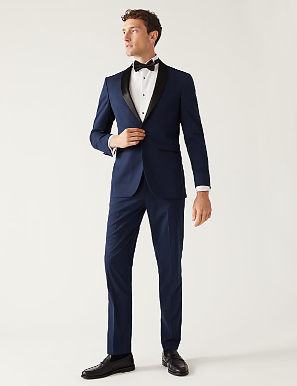 Navy Slim Fit Tuxedo Jacket
