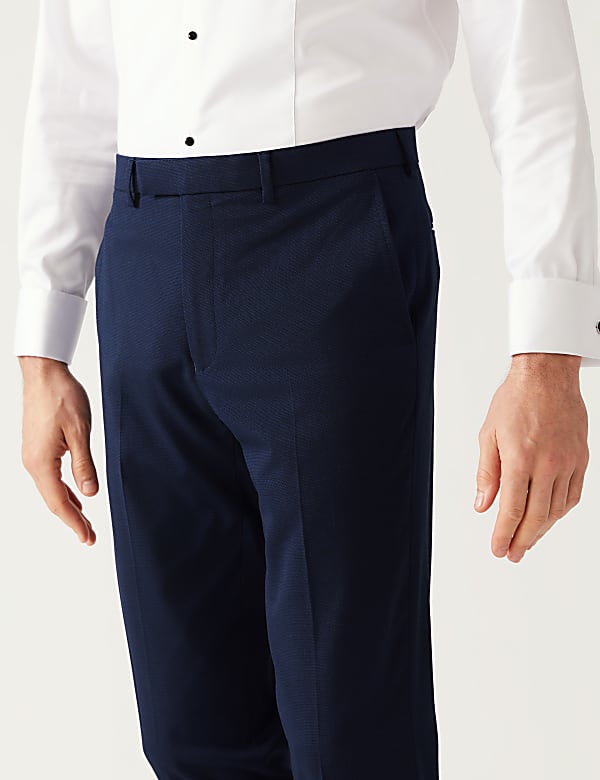 Navy Slim Fit Stretch Suit Trousers