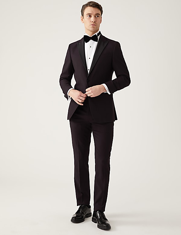 Burgundy Slim Fit Tuxedo Jacket