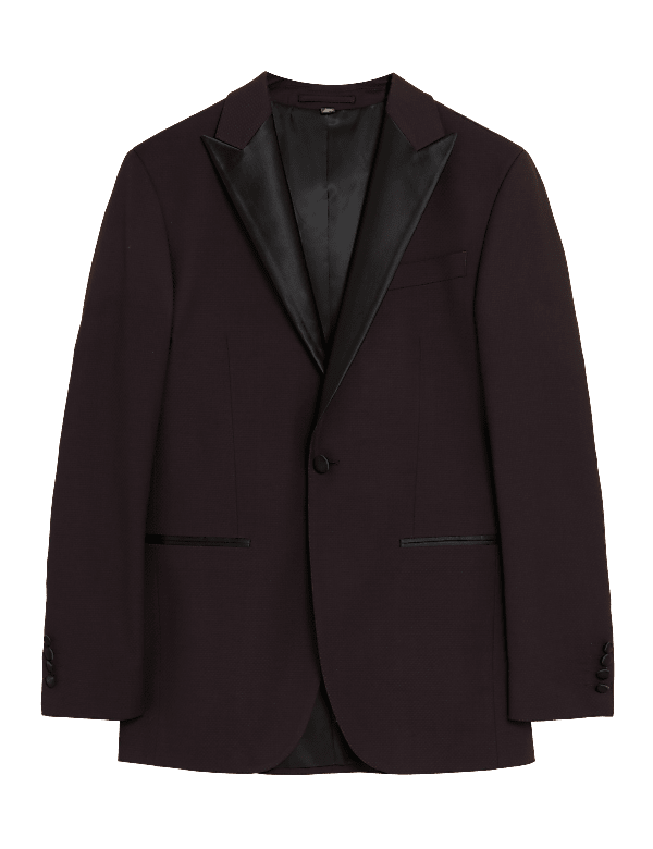 Burgundy Slim Fit Tuxedo Jacket