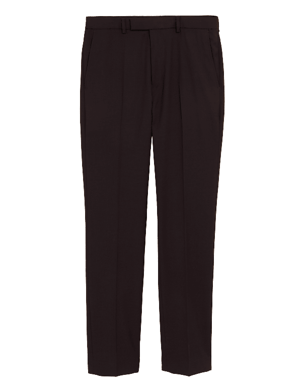 Burgundy Slim Fit Tuxedo Trousers