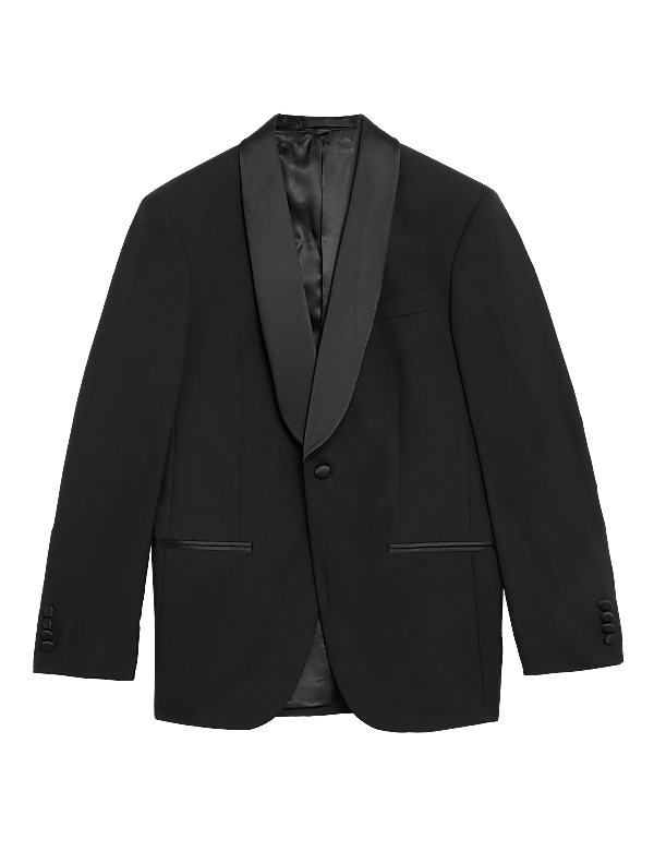 Regular Fit Pure Wool Tuxedo Jacket
