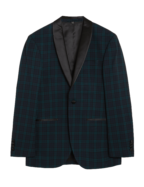 Slim Fit Check Tuxedo Jacket