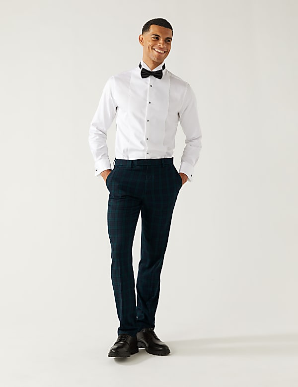 Slim Fit Check Suit Trousers
