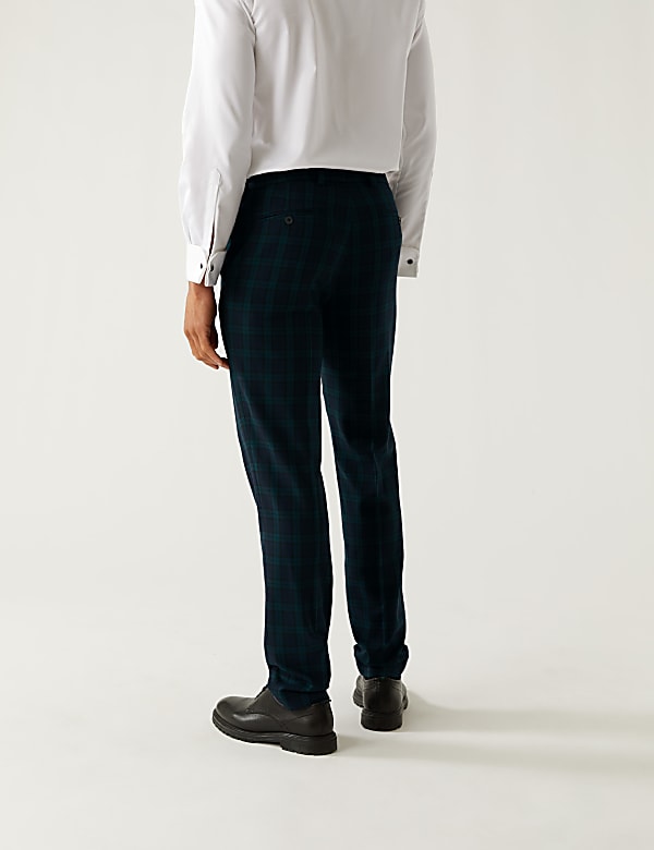 Slim Fit Check Suit Trousers