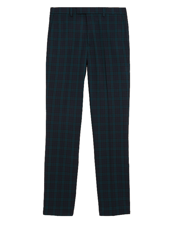 Slim Fit Check Suit Trousers