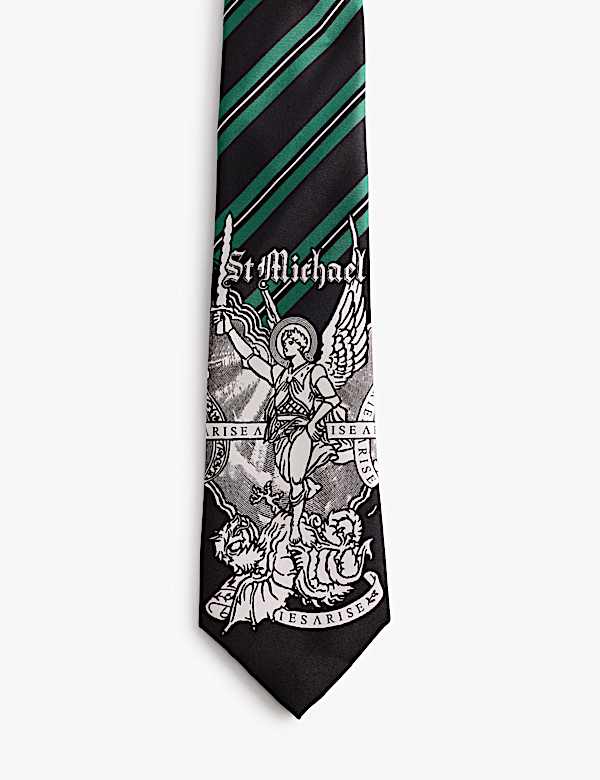 Striped Jacquard Pure Silk Tie - MX