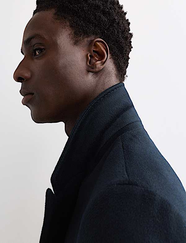 Manteau en mélange de cachemire et laine italienne à revers - CA