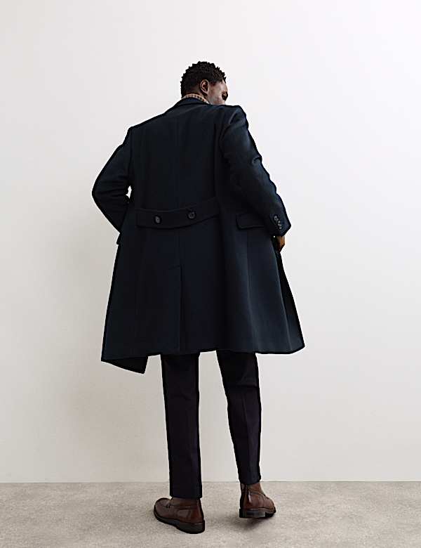 Manteau en mélange de cachemire et laine italienne à revers - CA