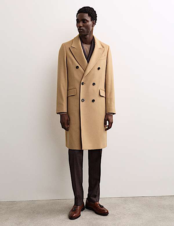 Manteau en mélange de cachemire et laine italienne à revers - FR