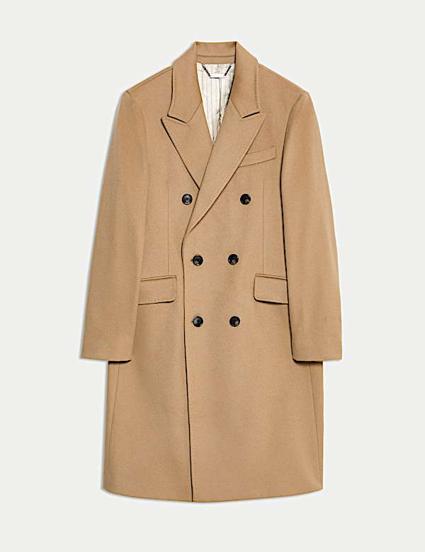 Manteau en mélange de cachemire et laine italienne à revers - FR