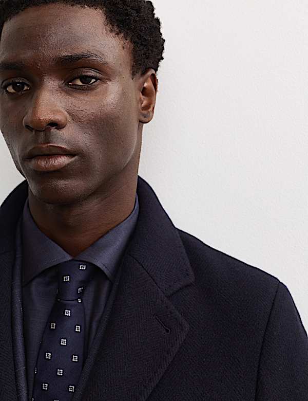 Jas van Italiaanse wol met platte kraag - NL