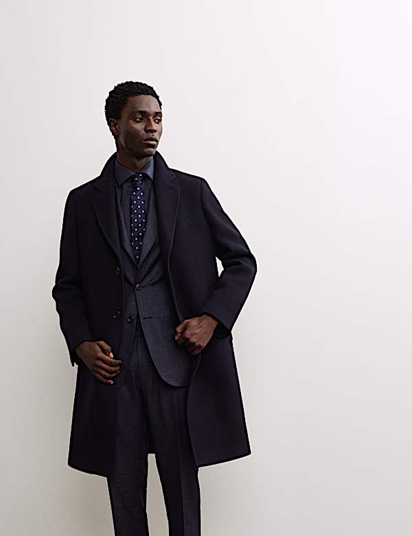 Jas van Italiaanse wol met platte kraag - NL