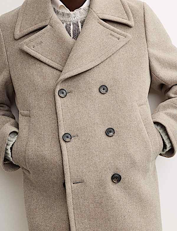 Chaquetón con solapa de lana italiana - ES