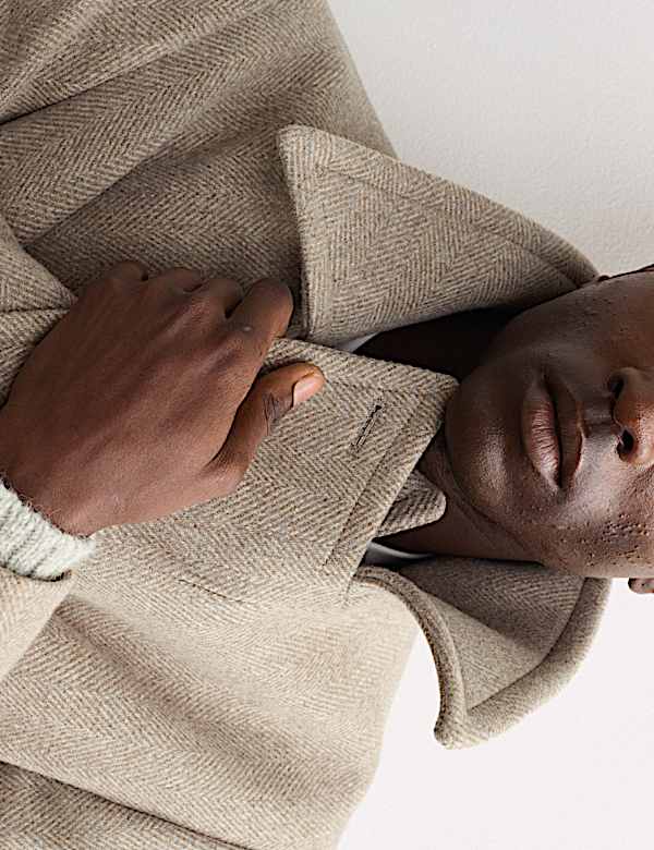 Chaquetón con solapa de lana italiana - ES