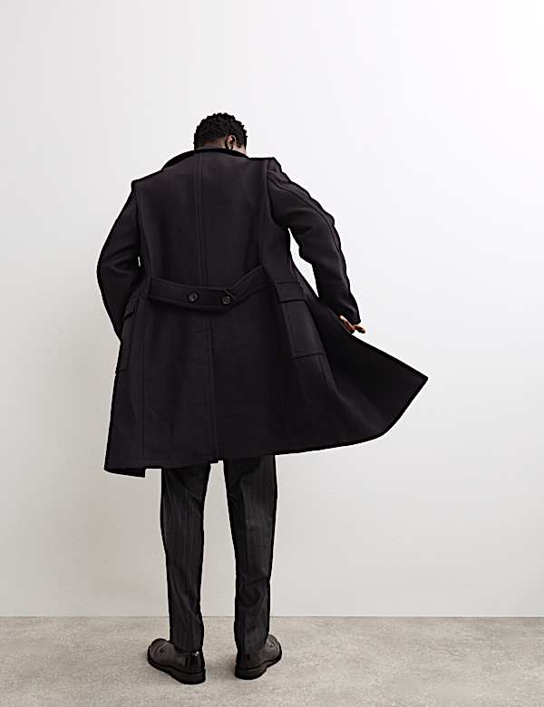 Manteau à revers en laine italienne - CA